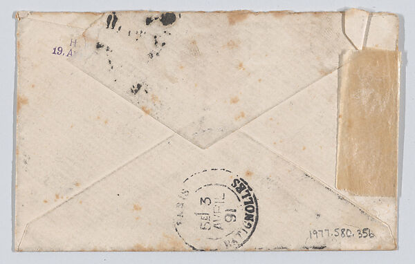 Henri de Toulouse-Lautrec, calling card envelope, Anonymous, Pen and ink