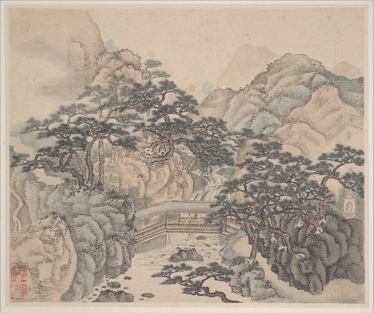 Landscapes, Fan Qi (Chinese, 1616–after 1694), Album of eight leaves; ink and color on paper, China