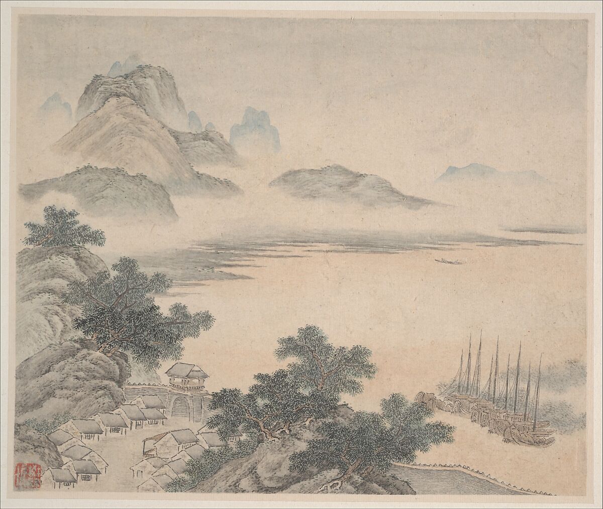 Landscapes, Fan Qi (Chinese, 1616–after 1694), Album of eight leaves; ink and color on paper, China