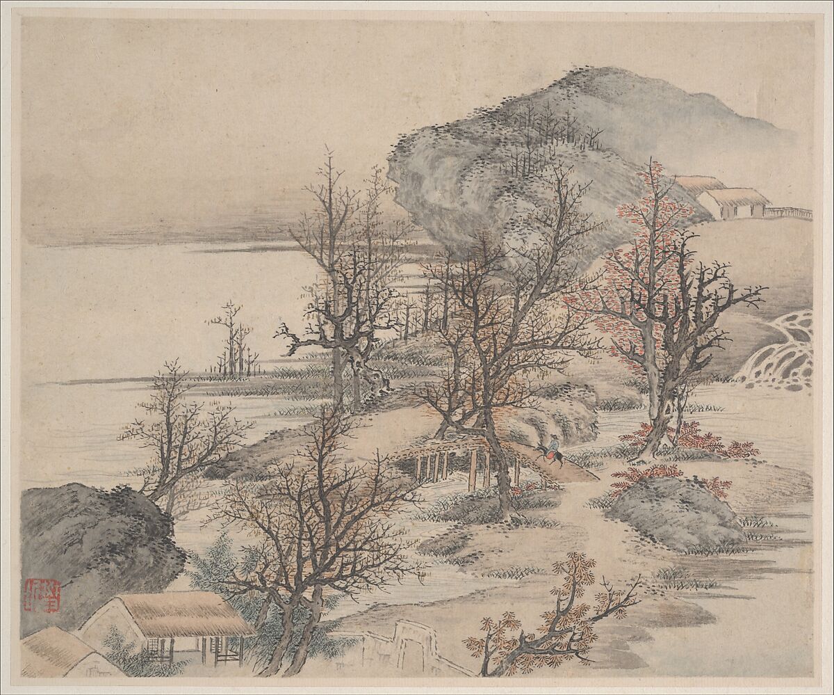 Landscapes, Fan Qi (Chinese, 1616–after 1694), Album of eight leaves; ink and color on paper, China
