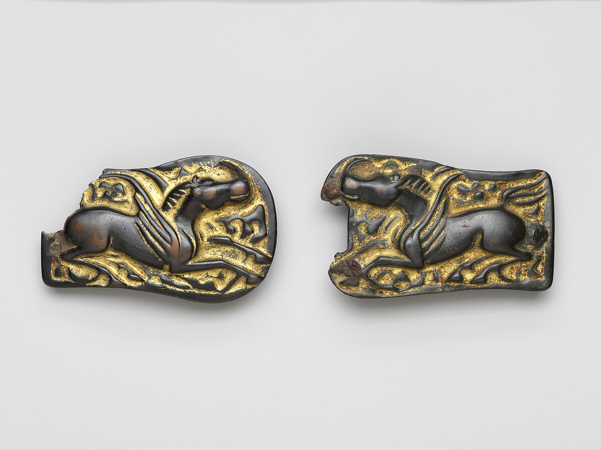 Pair of Belt Plaques with Winged Horses