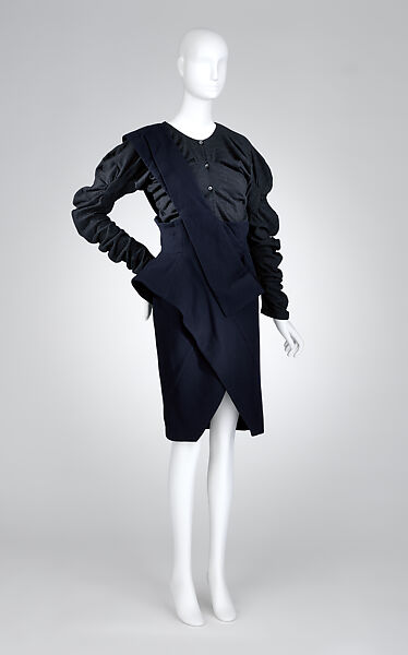 Ensemble, John Galliano (founded 1984), (a) wool, silk, synthetic; (b) wool, mother-of-pearl, British 