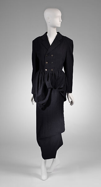 Ensemble, Comme des Garçons (Japanese, founded 1969), (a) wool, nylon, polyurethane, plastic; (b) wool, nylon, polyurethane, Japanese