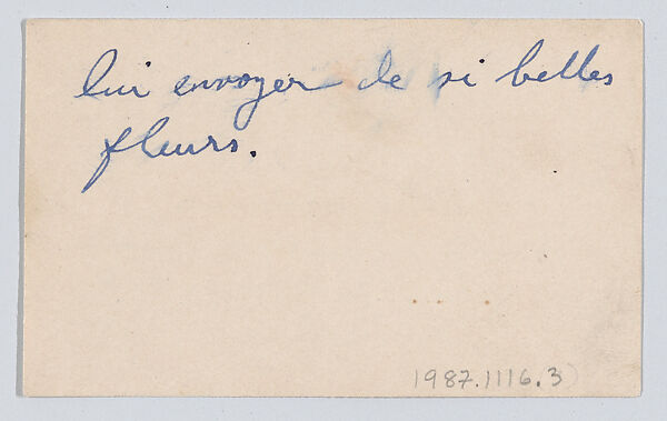 Madame Bonnard, calling card, Anonymous, Engraving