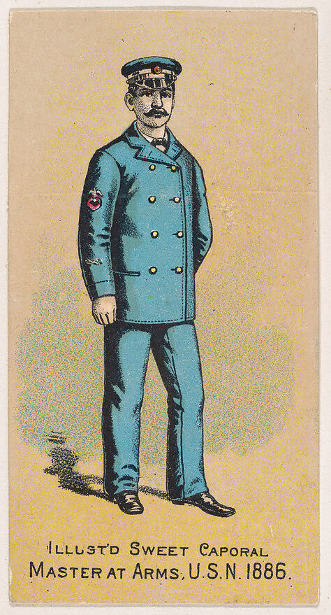 Master at Arms, United States Navy, 1886, from the Military Series (N224) issued by Kinney Tobacco Company to promote Sweet Caporal Cigarettes, Issued by Kinney Brothers Tobacco Company, Commercial color lithograph 
