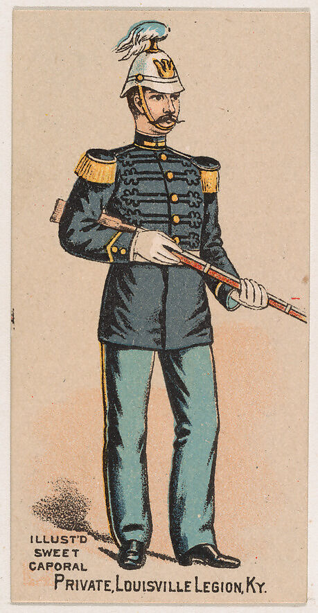 Private, Louisville Legion, Kentucky, from the Military Series (N224) issued by Kinney Tobacco Company to promote Sweet Caporal Cigarettes, Issued by Kinney Brothers Tobacco Company, Commercial color lithograph 