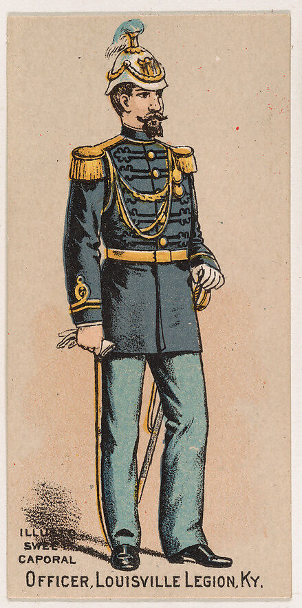 Officer, Louisville Legion, Kentucky, from the Military Series (N224) issued by Kinney Tobacco Company to promote Sweet Caporal Cigarettes, Issued by Kinney Brothers Tobacco Company, Commercial color lithograph 
