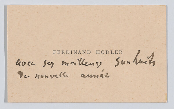 Ferdinand Hodler, calling card, Anonymous, Letterpress 