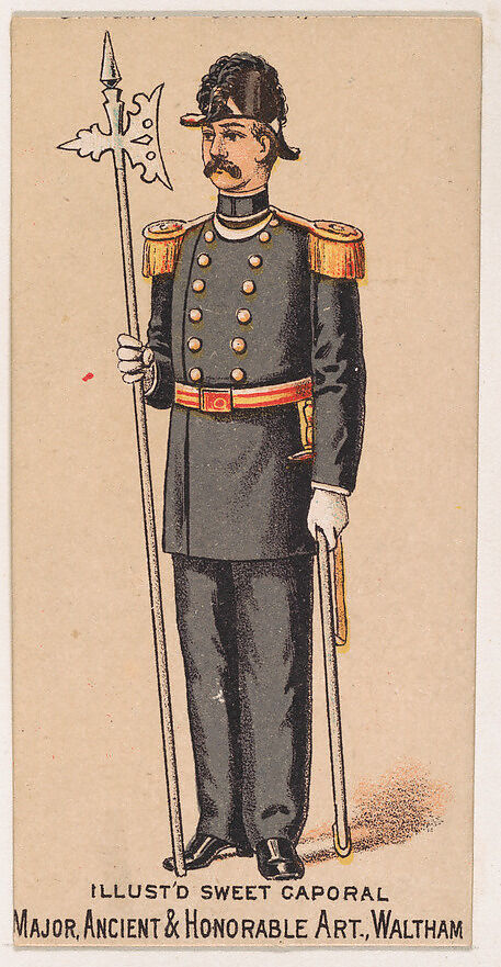 Major, Ancient and Honorable Artillery, Waltham, Massachusetts, from the Military Series (N224) issued by Kinney Tobacco Company to promote Sweet Caporal Cigarettes, Issued by Kinney Brothers Tobacco Company, Commercial color lithograph 