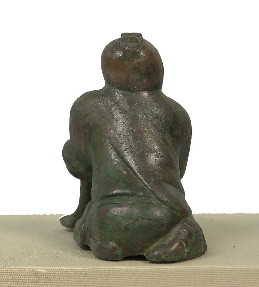 Weight in the Shape of Liubo Game Player, Bronze with lead core, China