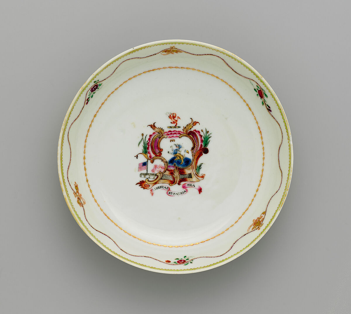 Saucer, Porcelain, Chinese, for American market 