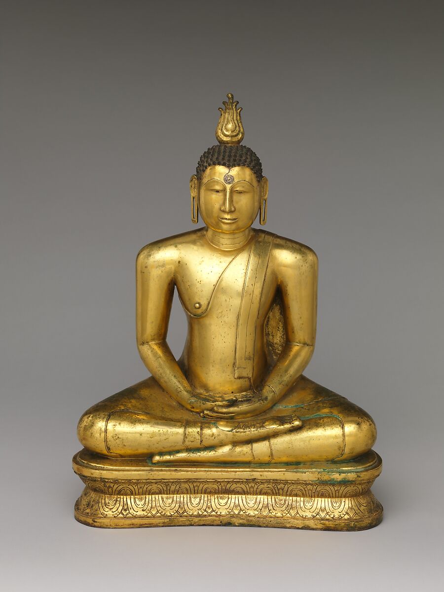 Buddha Seated in Meditation, Copper alloy with gilding, Sri Lanka. western regions 
