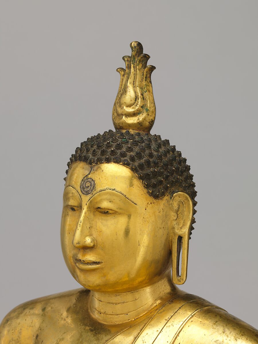 Buddha Seated in Meditation, Copper alloy with gilding, Sri Lanka. western regions