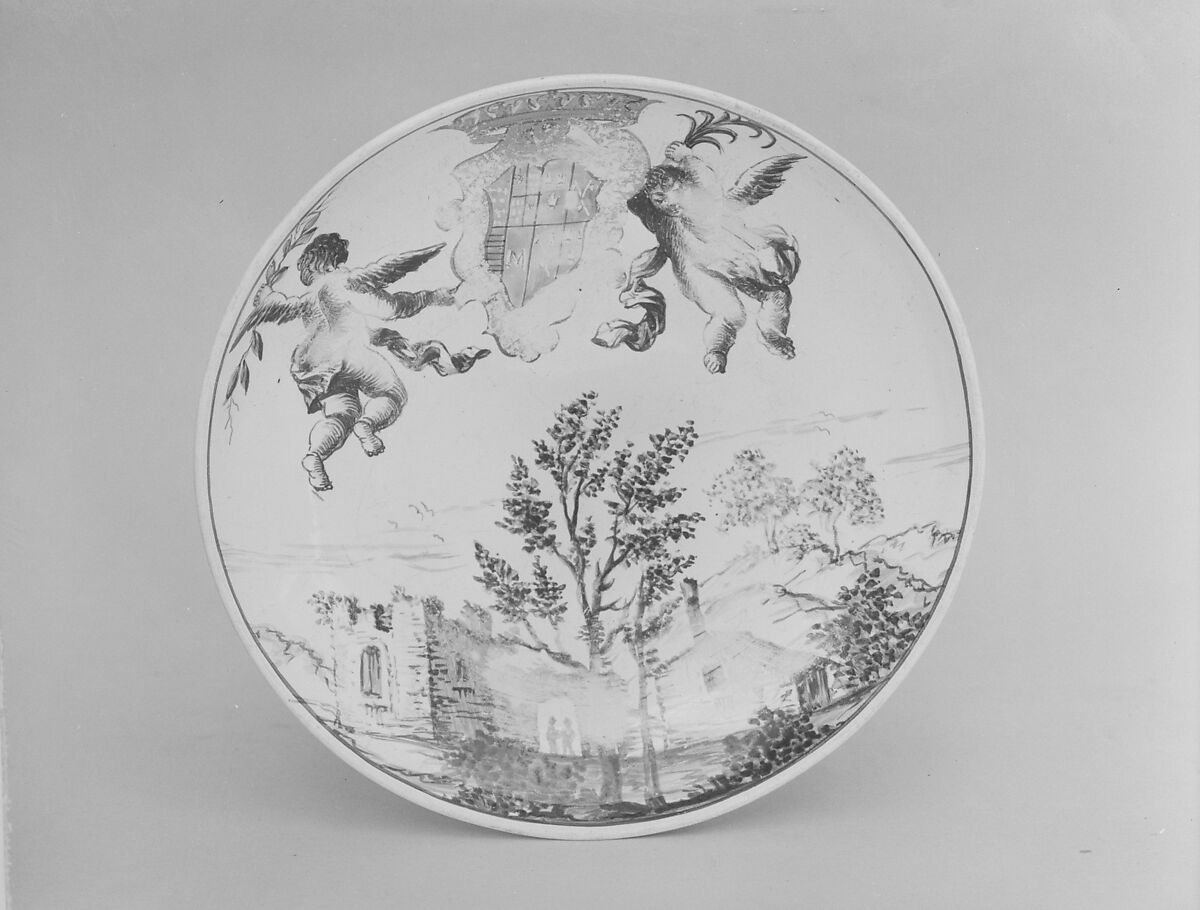 Saucer, Opaque glass, Italian, probably