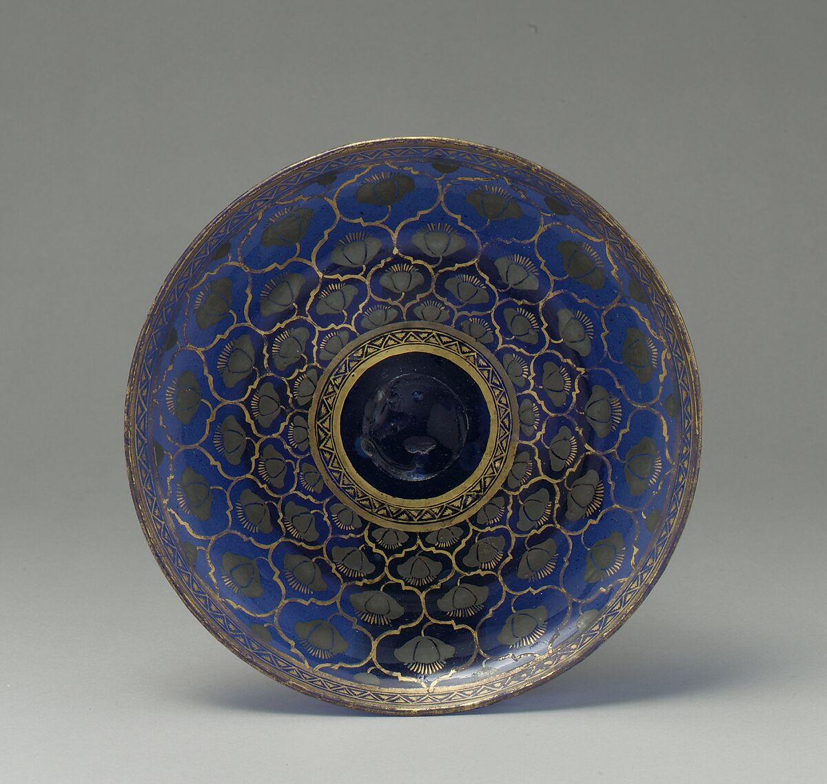Dish, Glass with gold and silver, India 