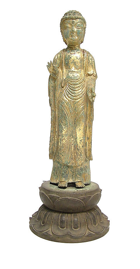 Standing Buddha, Gilt bronze, Korea 