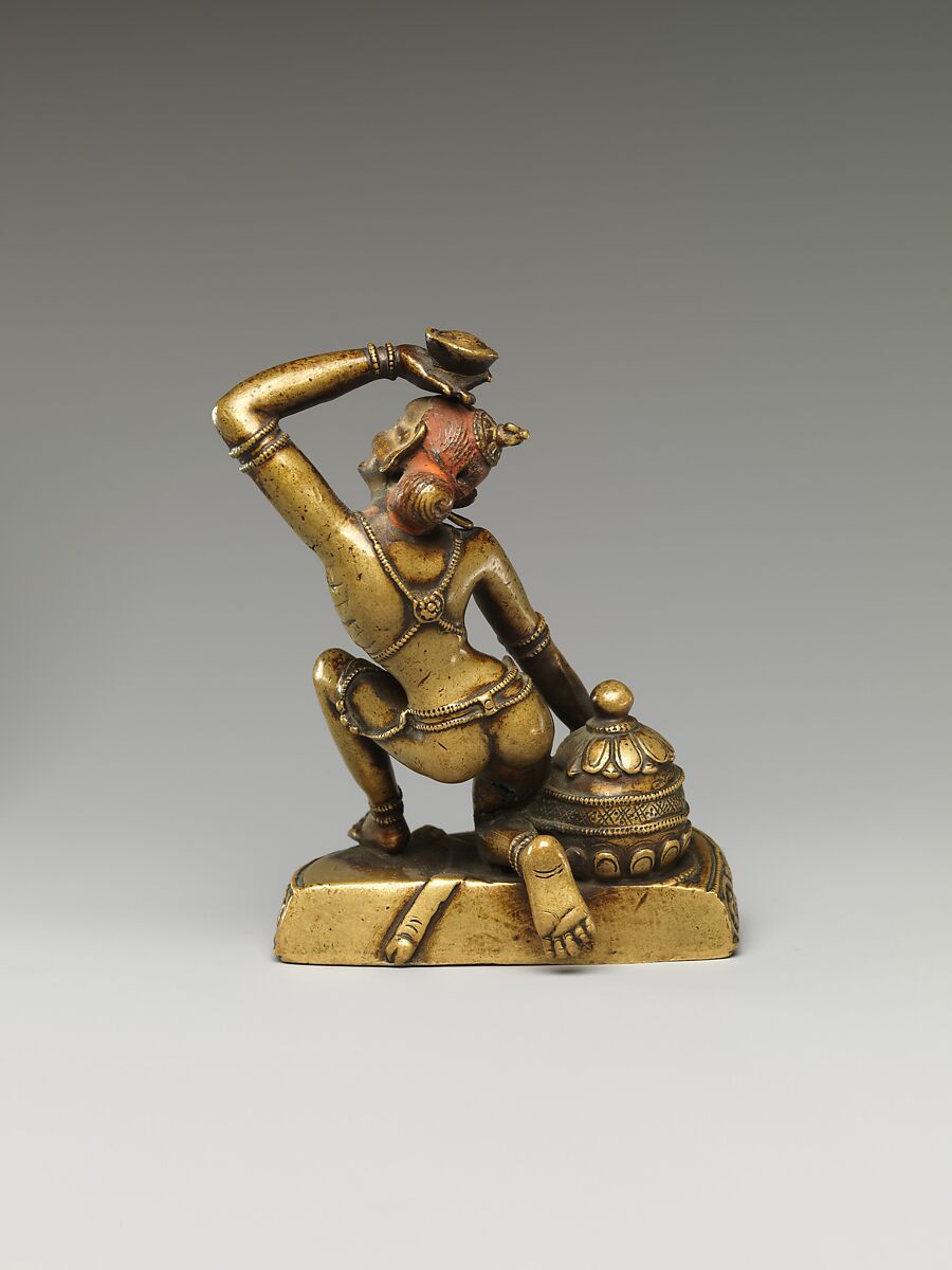 Ascetic Master, probably a Mahasiddha, Brass with pigment, Tibet