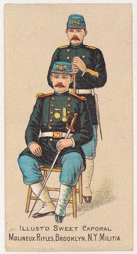 Molineux Rifles, Brooklyn, New York Militia, from the Military Series (N224) issued by Kinney Tobacco Company to promote Sweet Caporal Cigarettes, Issued by Kinney Brothers Tobacco Company, Commercial color lithograph 