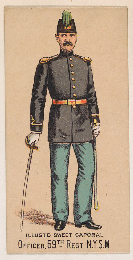 Officer, 69th Regiment, New York State Militia, from the Military Series (N224) issued by Kinney Tobacco Company to promote Sweet Caporal Cigarettes, Issued by Kinney Brothers Tobacco Company, Commercial color lithograph 