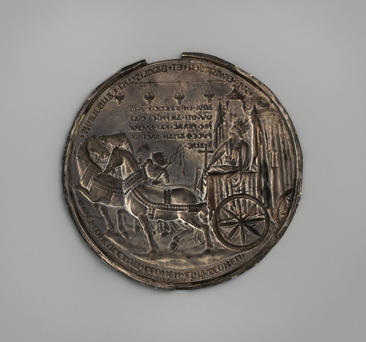 Heraklios Approaching the Gates of Jerusalem with the True Cross, Silver, French