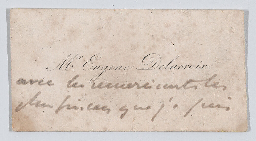 Eugène Delacroix, calling card, Anonymous, Engraving 