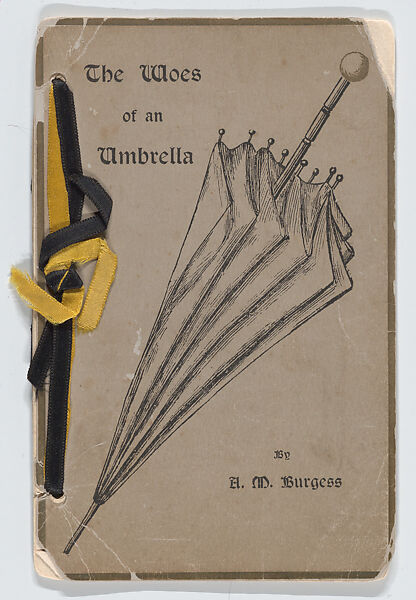 The Woes of an Umbrella, Adelaide Maria Burgess (British?, active America, 1880–1905), Book: card cover printed with color lithography 