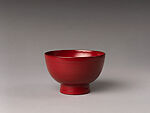 Two Red Lacquer Mingei-style Bowls, Kado Isaburo (Japanese, 1940–2005), Lacquered wood with red lacquer, Japan