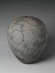 Round Closed Vessel, Kitamura Junko (Japanese, born 1956), Stoneware with slip inlay, Japan