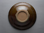 Large Cream and Brown Plate, Sakamoto Shigeki (Japanese, born 1927), Stoneware, Onta ware, Japan