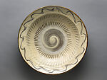 Large Cream and Brown Plate
