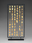 Fragments with Gold Glaze (Kinsai no tōhen), Yamada Hikaru (Japanese, 1923–2001), Gold-glazed stoneware, iron, vinyl line, Japan
