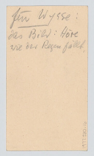 Lyonel Feininger, calling card, Anonymous, Letterpress