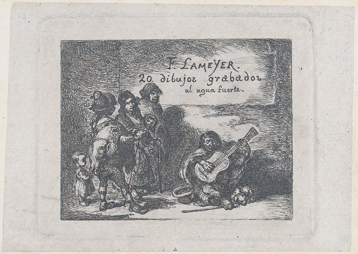 Title page to the series of 20 prints of customs and pastimes of the Spanish people, Francisco Lameyer y Berenguer (Spanish, 1825–1877), Etching 