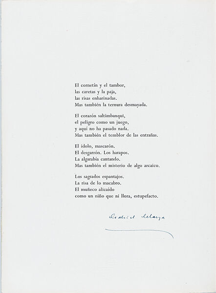Woman wearing a bodice, hand raised (number 6), Martín Sáez (Spanish, Laredo 1923–1989 Madrid), Sheet folded in half with letterpress title and publication details on front, poem by Coronel Urtecho on inside cover facing the print (etching and sulphur acid)