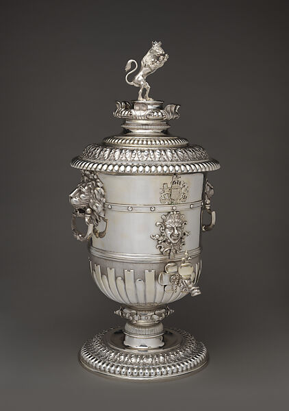 Fountain with the coats-of-arms of Ernest Augustus, bishop of Osnabrück and duke of York surmounted by a lion, Lewin Dedecke (German, 1660–1733), Silver, German, Hanover