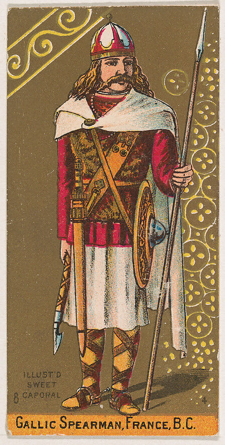 Issued by Kinney Brothers Tobacco Company - Gallic Spearman, France, B.C., from the Military Series (N224) issued by Kinney Tobacco Company to promote Sweet Caporal Cigarettes