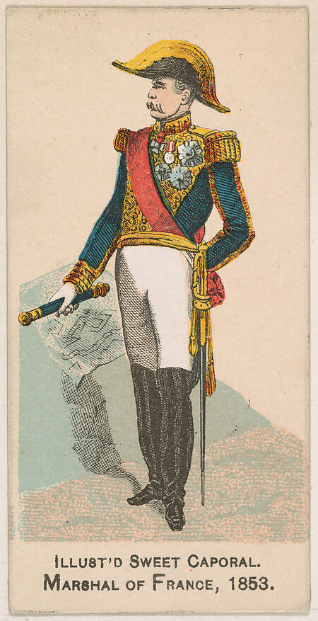 Marshal of France, 1853, from the Military Series (N224) issued by Kinney Tobacco Company to promote Sweet Caporal Cigarettes, Issued by Kinney Brothers Tobacco Company, Commercial color lithograph 