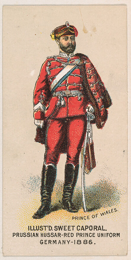 implicitte Alarmerende Intensiv Issued by Kinney Brothers Tobacco Company | Prussian Hussar, Red Prince  Uniform, Germany, 1886, from the Military Series (N224) issued by Kinney  Tobacco Company to promote Sweet Caporal Cigarettes | The Metropolitan