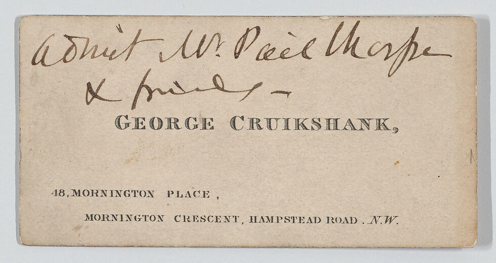 George Cruikshank, calling card, Anonymous, Engraving 