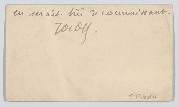 Joseph Durand-Ruel, calling card, Anonymous, Engraving