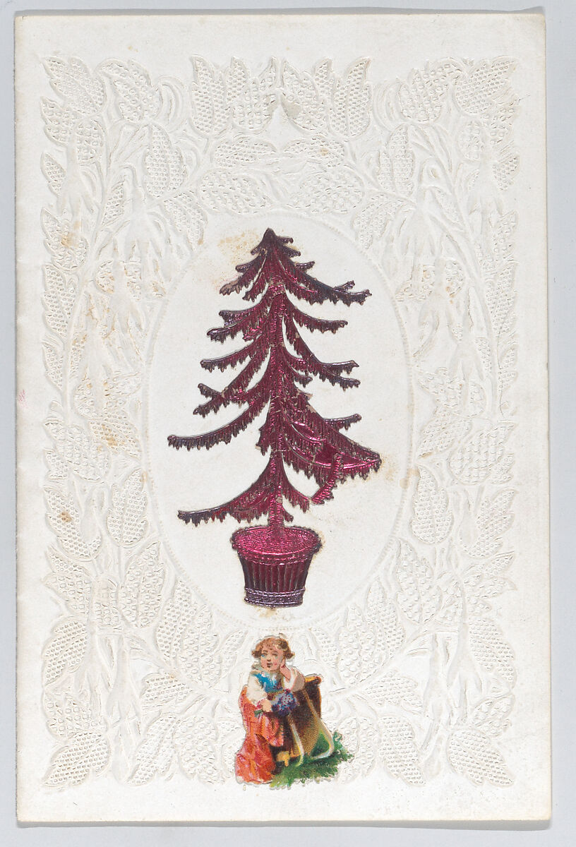 Valentine, Esther Howland (American, Worcester, Massachusetts 1828–1904 Quincy, Massachusetts), Cameo-embossed  lace paper, chromolithography, metallic die-cut, graphite 