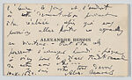 Alexander Benois, calling card