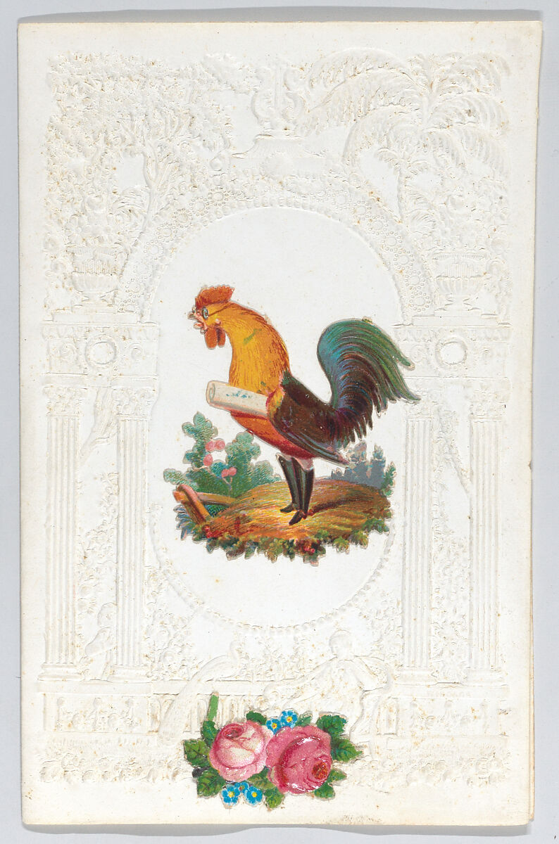 Valentine, Anonymous, Cameo-embossed  lace paper, chromolithography  