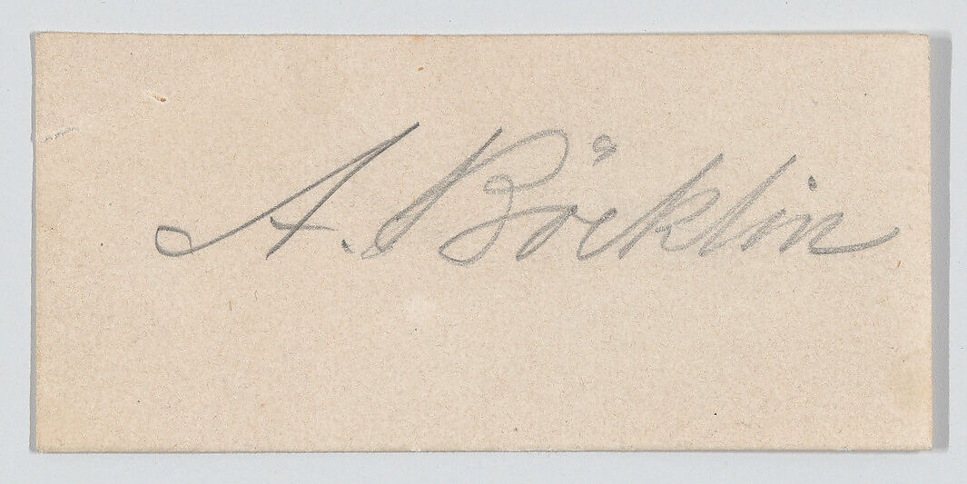 Arnold Böcklin, calling card, Arnold Böcklin (Swiss, Basel 1827–1901 San Domenico, Italy), Graphite 