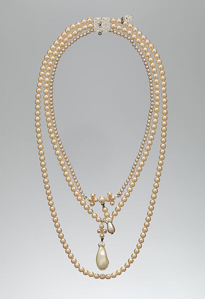 Necklace, House of Dior (French, founded 1946), pearl, metal, French 