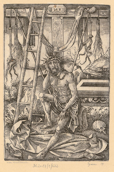 Christ as the Man of Sorrows, Daniel Hopfer (German, Kaufbeuren 1471–1536 Augsburg), Etching 