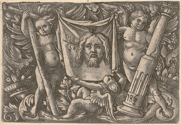 Angels with the Sudarium, Daniel Hopfer (German, Kaufbeuren 1471–1536 Augsburg), Etching with tone 