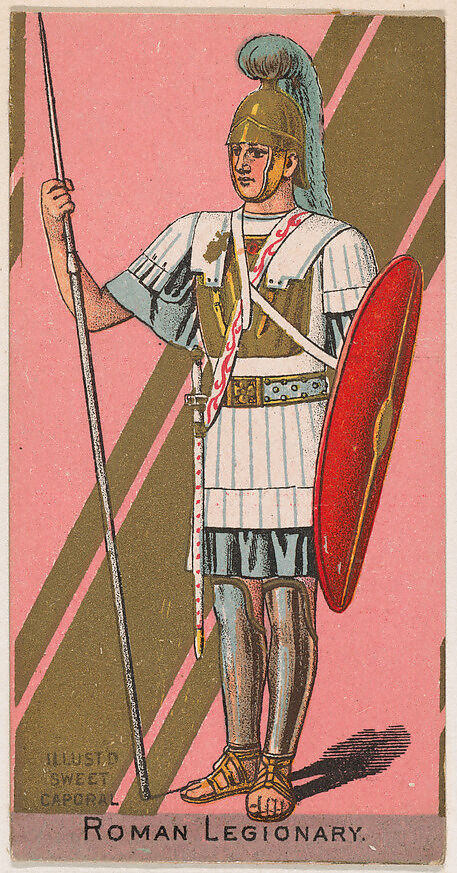 Roman Legionary, from the Military Series (N224) issued by Kinney Tobacco Company to promote Sweet Caporal Cigarettes, Issued by Kinney Brothers Tobacco Company, Commercial color lithograph 