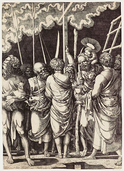 Group of Saints, Nicolaas Hogenberg (Netherlandish, Munich ca. 1500–1539 Mechelen), Etching; first state of two 