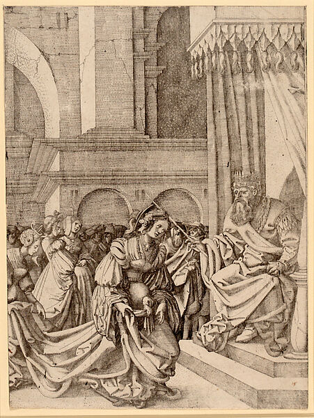 Esther before Ahasuerus, Frans Crabbe van Espleghem (Netherlandish, Mechelen ca. 1480–1553 Mechelen), Etching 